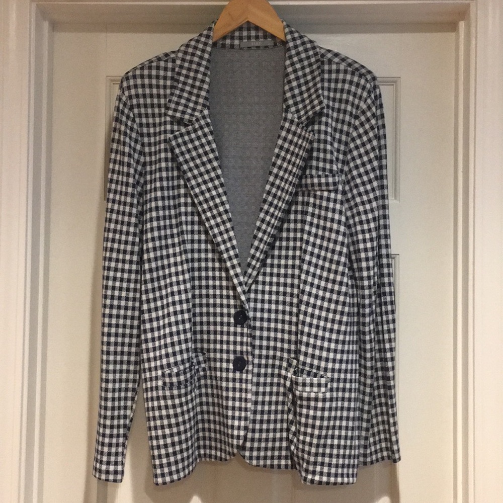 Tart Gingham Knit Blazer XL